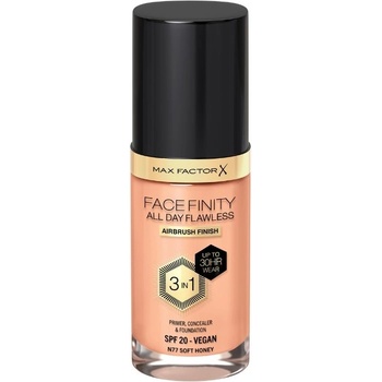 MAX Factor FaceFinity Фон дьо тен 3 в 1 All Day Flawless, SPF20, N77 Soft Honey, 30 ml