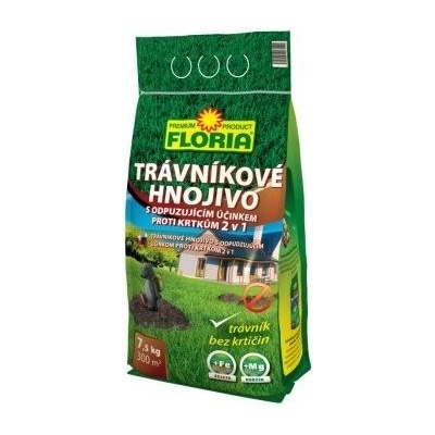 Agro FLORIA Trávníkové hnojivo s odpuzujícím účinkem proti krtkům 7,5kg