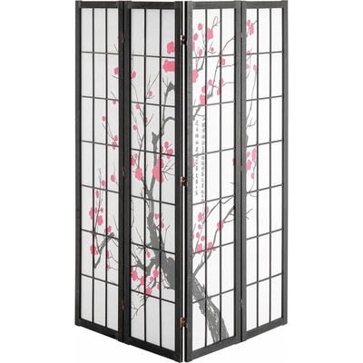 SucceBuy Paraván do pokoje přenosný Japonský 4-dílný 162 x 170 cm