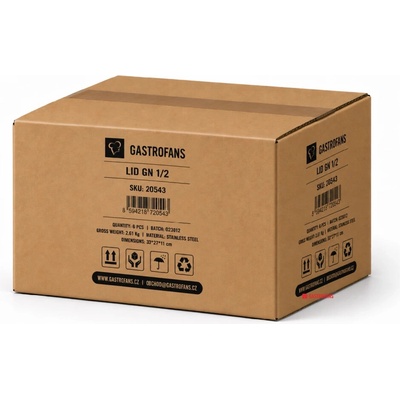 Gastrofans 6x veko pre GN 1/2, nerezové