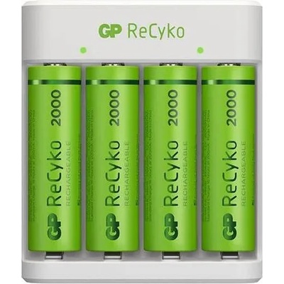 GP Зарядно устройство GP ReCyko E411 (USB) + 4 батерии ReCyko AA 2100mAh (GPACSE411001)