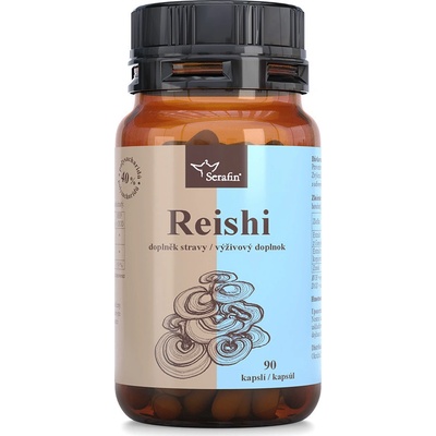 Serafin Reishi s jitrocelem a zinkem 40% polysacharidů 90 kapslí