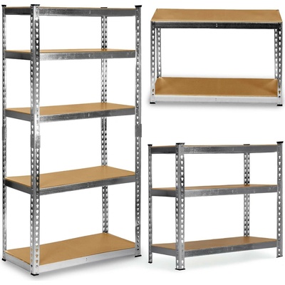 Humberg Regál 183 x 90 x 40 cm strieborný HR-853