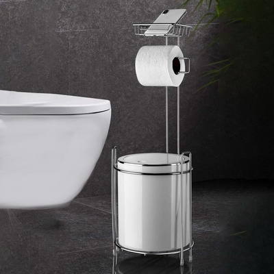 Metalife Иноксова стойка за тоалетна с кош Metalife модел AK-755B (9mtlak755b)