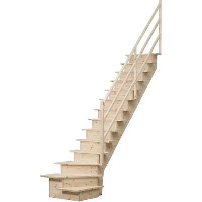 Egibi Mlynářské schody se zatočením TURN pravé 300x80 cm borovice