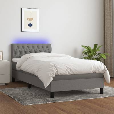 vidaXL 3133371 Boxspring postel s matrací a LED textil / barva Tmavě šedá