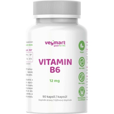 Vegmart Vitamín B6 12 mg 90 kapslí
