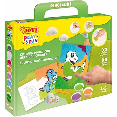 Jovi PLAY&FUN sada na maľovanie pieskom 12ks Dinosaurs