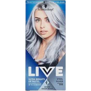 Schwarzkopf Live Ultra Bright or Pastel barva na vlasy Steel Silver 098 50 ml