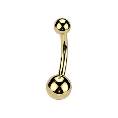 Šperky4U pozlacený piercing do pupíku banánek malý, 1,6x, kuličky 4 a BS01017-161046