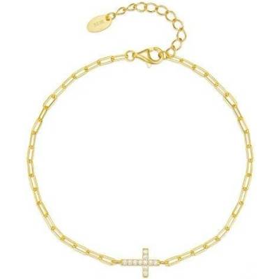 Olivie stříbrný náramek KŘÍŽEK GOLD 9057