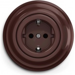 Kliklap - Ретро домашен контакт с рамка SCHUKO 230V/16A кафяв (KA0034G)