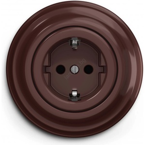 Kliklap - Ретро домашен контакт с рамка SCHUKO 230V/16A кафяв (KA0034G)