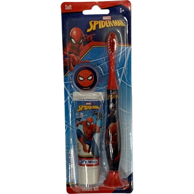 Marvel Spiderman zubní pasta Spiderman 25 ml + zubní kartáček Spiderman 1 ks + kryt na zubní kartáček Spiderman 1 ks darčeková sada