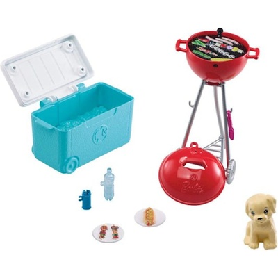 Mattel GRG75 Barbie mini herný set s maznáčikom Piknik s grilom so psíkom