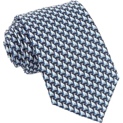 Hedvábná kravata modrá s lodičkou