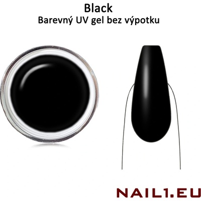 Nail1 Barevný UV gel bez výpotku Black 5 ml