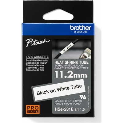 BROTHER smršťovací bužírka - HSE-231E bílá pro E300VP H300 H500 E550 P700 P750 D800 P900 P950 - 11,2mm / 2,1-7mm / 3:1