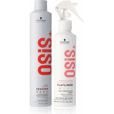 Schwarzkopf Professional Osis+ Flatliner sprej pro ochranu vlasů před teplem 200 ml + Schwarzkopf Professional Osis+ Session lak na vlasy 500 ml