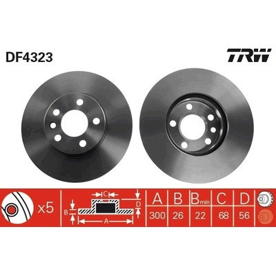 Brzdový kotúč TRW DF4323