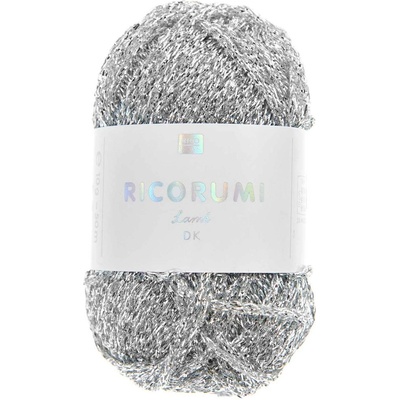 Rico Design Efektní háčkovací příze Ricorumi Lamé odstín 001 v barvě stříbra - 1 ks