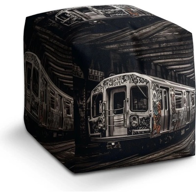 Sablio Taburet Cube Mestské metro s graffiti: 40x40x40 cm
