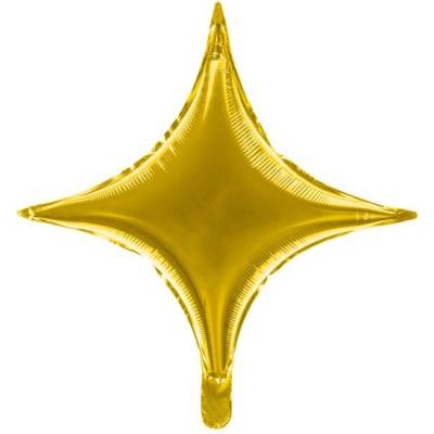 Party Deco Фолиев Балон Звезда с Четири Лъча в Златисто, 45 см (fb217m-019)