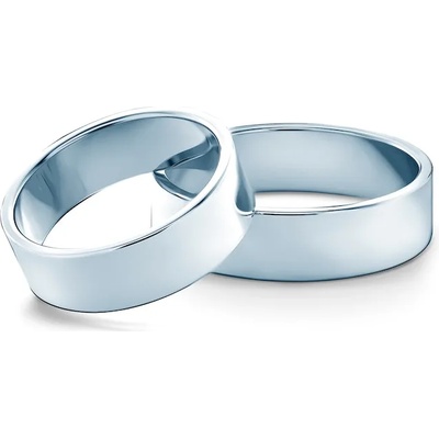 SAVICKI Сватбени халки: бяло злато, плоски. 6 мм