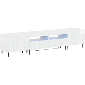 vidaXL 3 части LED ТВ шкаф ZWOLLE Бял гланц Инженерна дървесина (3416519)