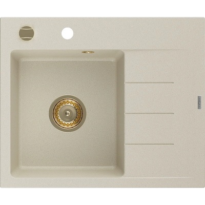 Mexen Ben гранитна мивка с 1 отделение и отцедник, ляв, 600 x 500 mm, бежов, (6522605000-69-G)