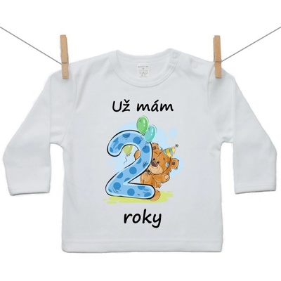 Boodyy Tričko s dlouhým rukávem Už mám 2 roky Chlapec