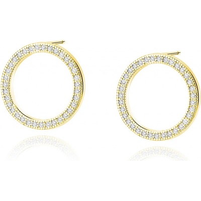 Lafira pozlacené stříbrné náušnice Velké Kroužky Z1461G