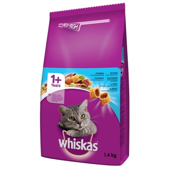 Whiskas Adult 1, 4кг - суха котешка храна с риба тон и зеленчуци