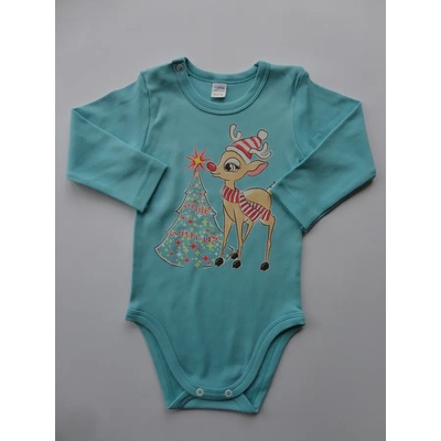 САЛИ / Индиго Кидс Боди с дълъг ръкав, интерлог, тюркоаз, 56, 68