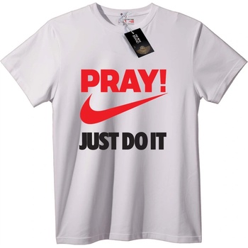 NOONEBRAND Тениска МОЛИ СЕ! Just Do It - 3XL, White