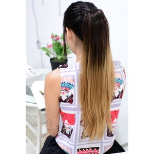 Sleek Изкуствени опашки ombre - Черно/Русо