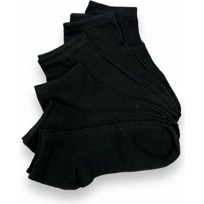 Dámske kotníkové ponožky čiernej farby 6x párov čierná