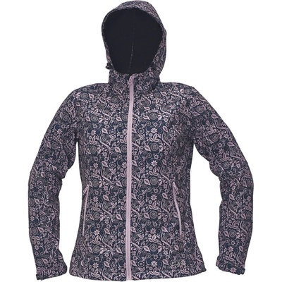 Cerva dámská softshellová bunda Yowie PRINTED fialovo-modrá