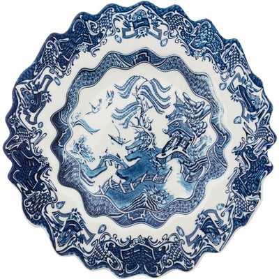 Seletti Dezertný tanier DIESEL CLASSICS ON ACID WILLOWAVE 21 cm modrý porcelán