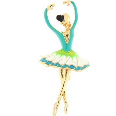 Biju brož baletka se sukýnkou 9001359 zelené