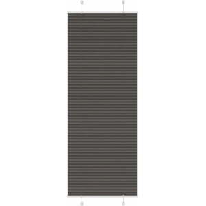 vidaXL Плисирана щора, черна, 75x200 см, ширина на плата 74, 4 см, полиестер (4015155)