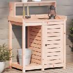 vidaXL Маса за разсаждане с рафтове, 82, 5x50x109, 5 см, дугласки масив (832425)