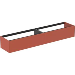 Ideal Standard Atelier Conca стенен шкаф за шкаф, червено-оранжев мат, 2 чекмеджета, 240 см (T4333Y3)