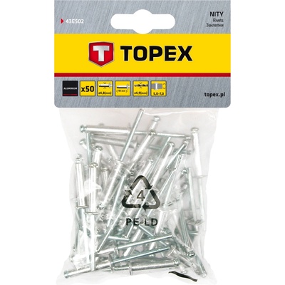 TOPEX Алуминиев нит 4, 8 mm x 10 mm, 50 бр. 43E502 (43E502)