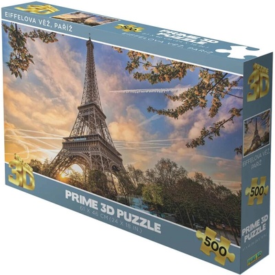Prime 3D puzzle Eiffelova věž Paříž 61x46cm 500 ks holografické