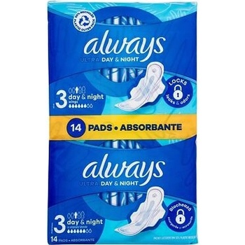 Always Ultra Duo Night New vložky s krídelkami 14 ks