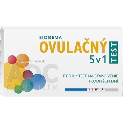Biogema 5v1 ovulačný test rýchly test na stanovenie plodných dní 1 x 5 ks