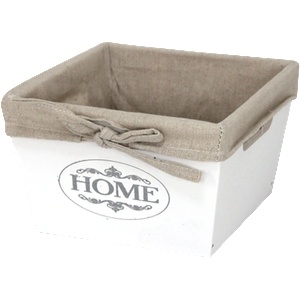 Horecano CN-Дървена кутия за съхранение БЯЛА 19х19х9.5 cm Размер M (ZM23-1ZF-white) (0193781)