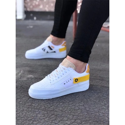 Wagon Wagoon Мъжки ежедневни обувки WG201 - Бели с жълт #321304 (321304_Бяло)