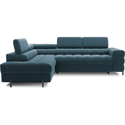 Eltap Син разтегателен ъглов диван с място за съхранение от букле (ляв ъгъл L форма) Ferucce - ELTAP (CO-FER-LT-40AMO)